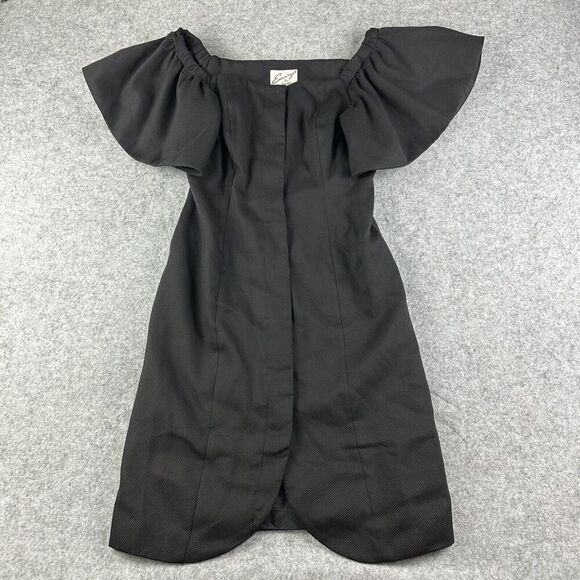 Evenings Raul Blanco Dress Womens 10 Button Front Textured Lined Flutter Sleeve* - Picture 1 of 16